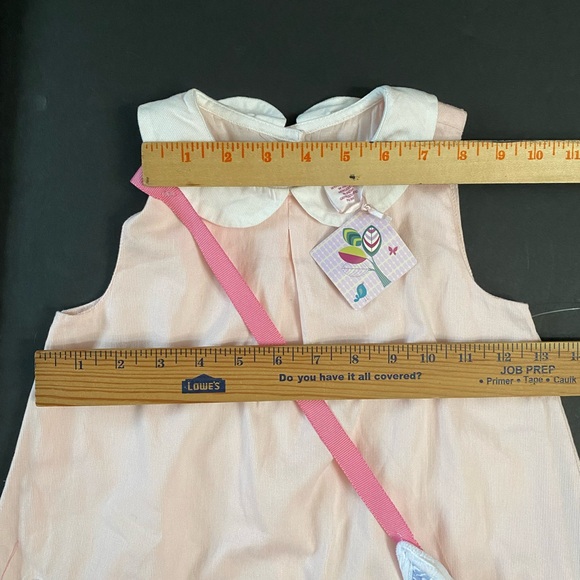 SAVANNAH Girls Spring Dress Pink Size 6 Easter Bunny Embroidered + Bunny Bag - Picture 4 of 14